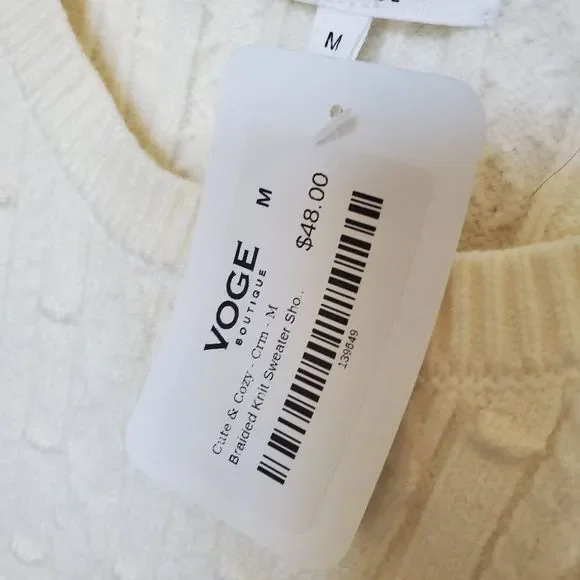 NWT braided knit sweater top - Picture 3 of 4